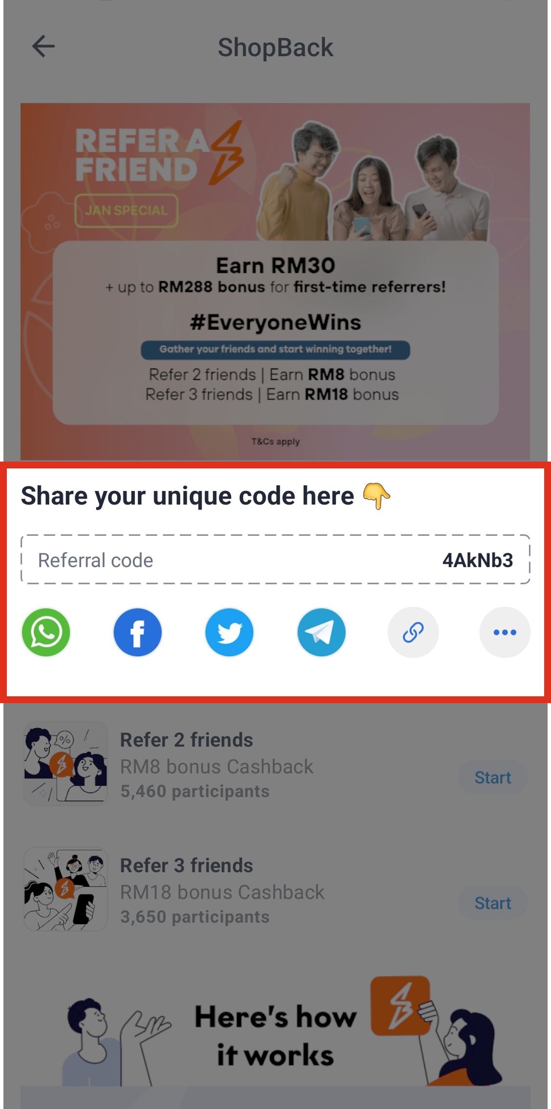 Refer a friend for bonus Cashback Help centre · ShopBack Malaysia